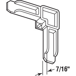  7/16 in. x 3/4 in. Gray Plastic Screen Frame Corner (100 Pack)