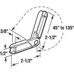  3/4 inch Adjustable Screen Frame Corner, Black Plastic