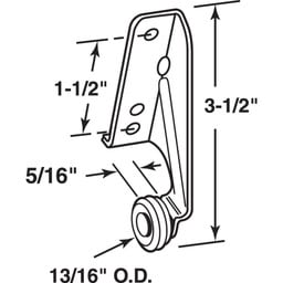  13/16 in., Left Hand Drawer Track Roller (2 Pack)