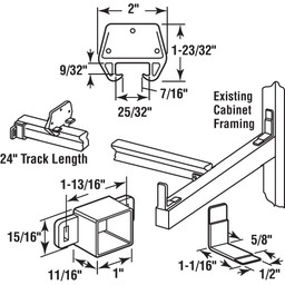  24 in., Wood, Drawer Track Repair Kit (1 Kit)