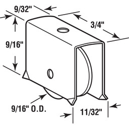 9/16 in. Diameter Steel Showcase Sliding Window Roller Assembly (2 Pack)