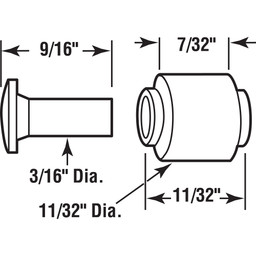 11/32 in. Flat Brass Sliding Window Roller (2 Pack)
