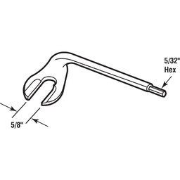 5/32 in. Hex White Bronze Security Lock Wrench (Single Pack)