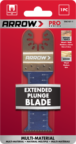 Arrow OSC101-1 Bi-Metal Extended Plunge Oscillating Tool Blade 