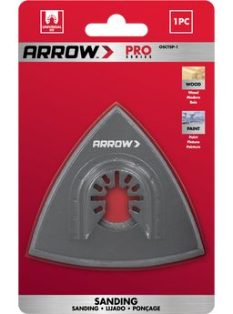 Arrow OSCTSP-1 Multipurpose Sanding Pad for Oscillating Tools for Wood, Paint, and Varnish, Universal, Fits Most Multitools, 3-5/8 Inch