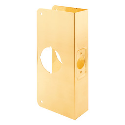 1-3/4 in. x 9 in. Thick Solid Brass Lock and Door Reinforcer, 2-1/8 in. Single Bore, 2-3/8 in. Backset