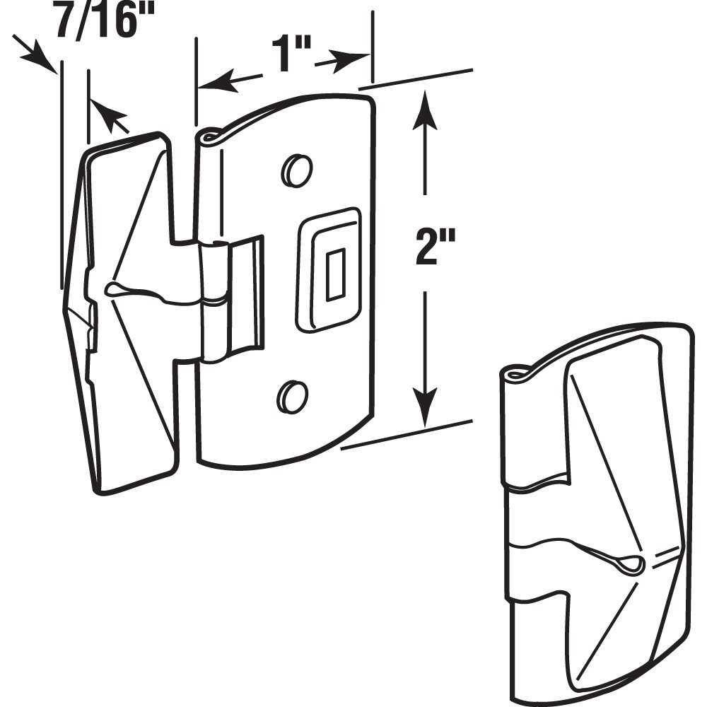 1 in. x 2 in. Stamped Steel Brass Plated Finish Window Flip Lock