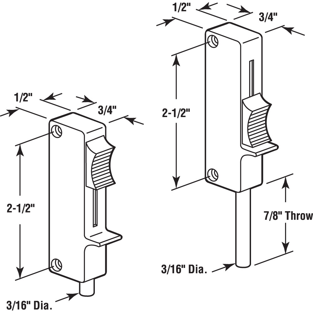 White, Plastic, Sliding Window Lock, Edge Mount (Single Pack