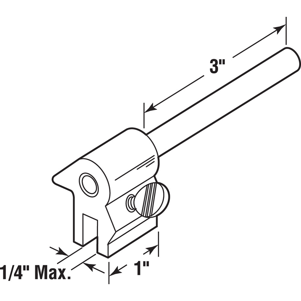 Sliding Window Bar Lock, 3", Aluminum, Reversible
