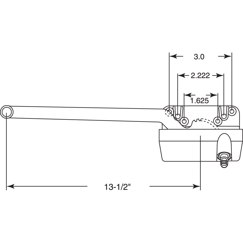 Casement Operator, 13-1/2 inch 
Single Arm, LH, Coppertone, 1 per pkg.