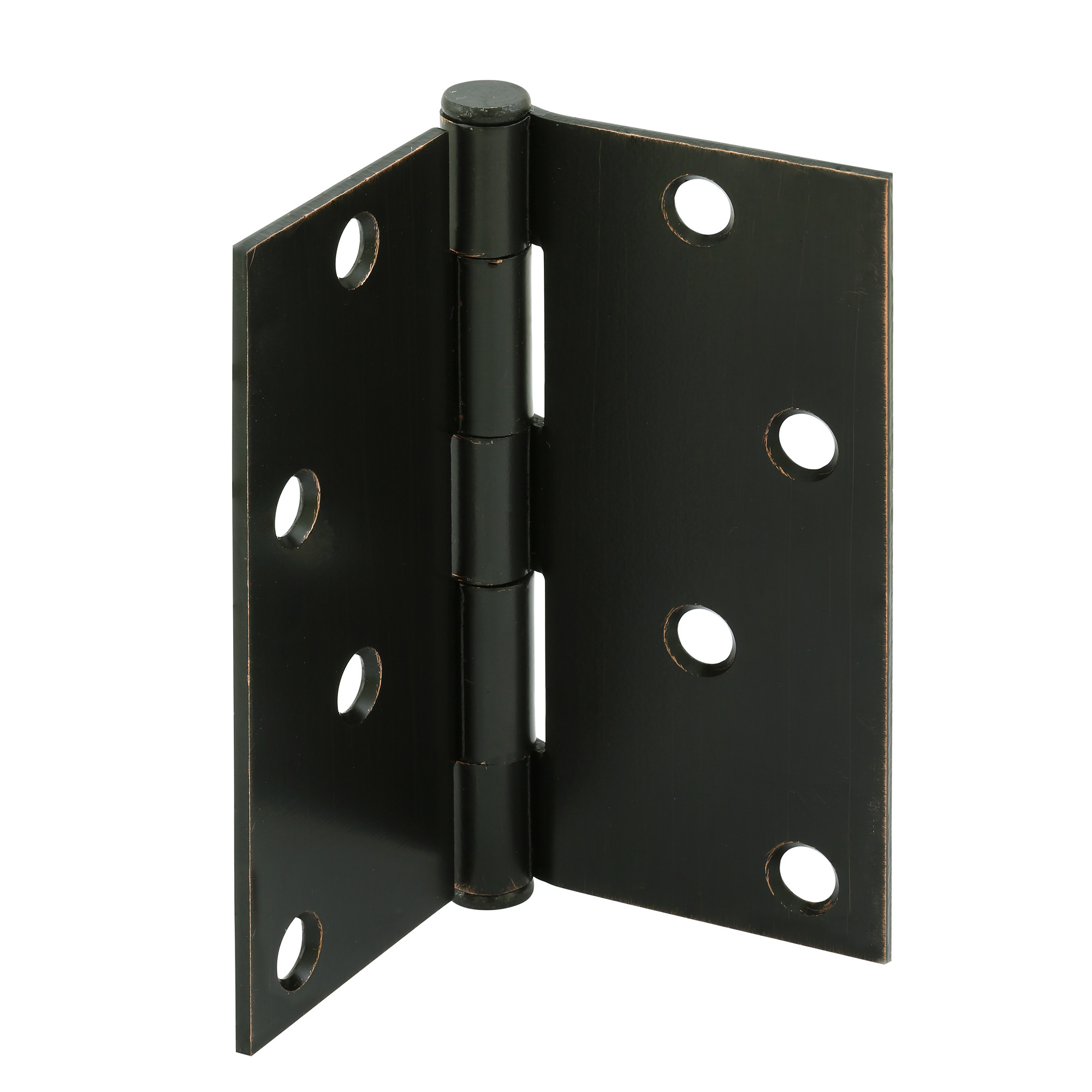 Door Hinge Residential Smooth Pivot, 4 in. x 4 in. with Square Corners, 4 Holes per Leaf with Screws, Oil Rubbed Bronze Finish, .087 in. Gauge (3 Pack)