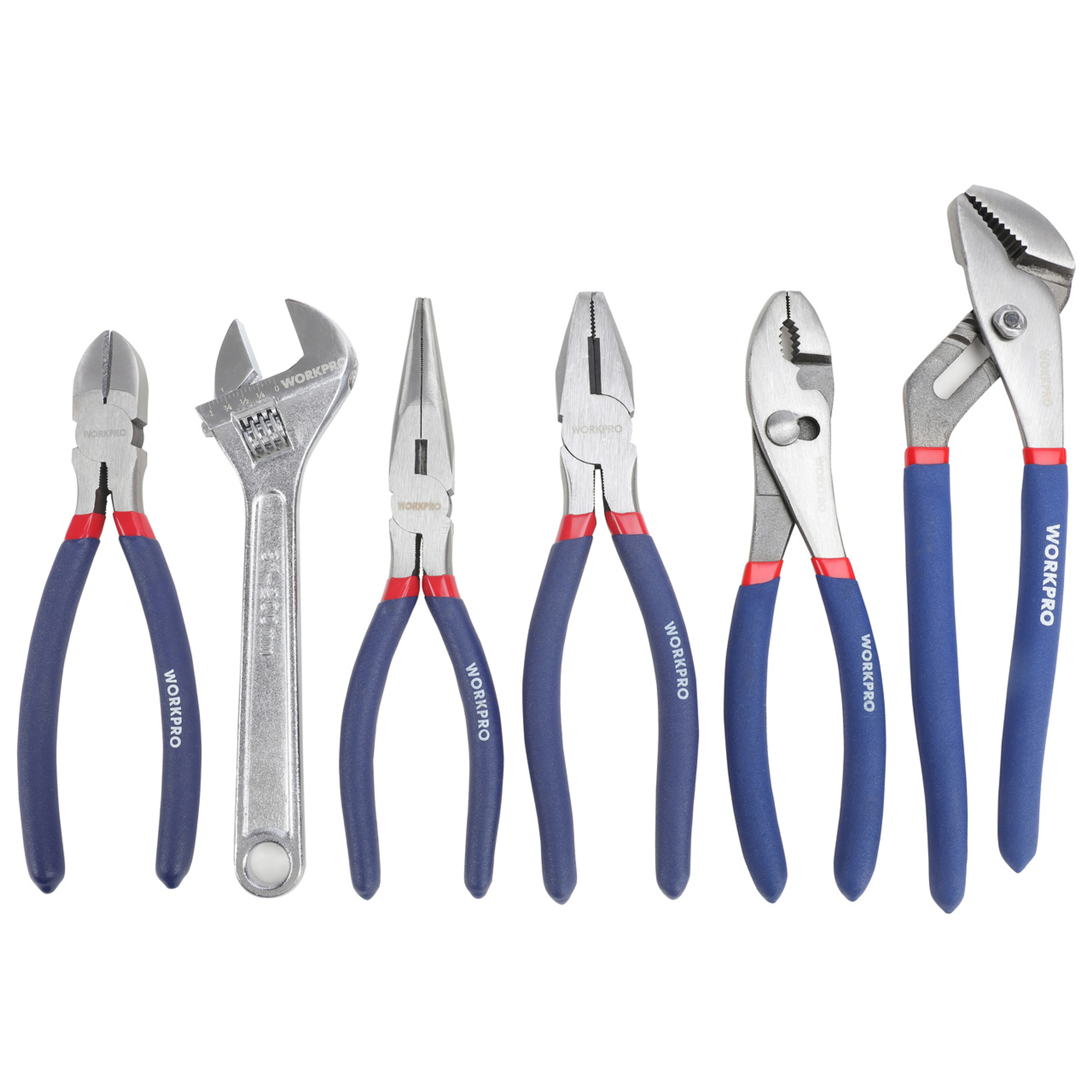 WORKPRO  6 Piece Tool Set, 7in., 8in. and 10in. Tools, Drop Forged Carb (Single Pack)