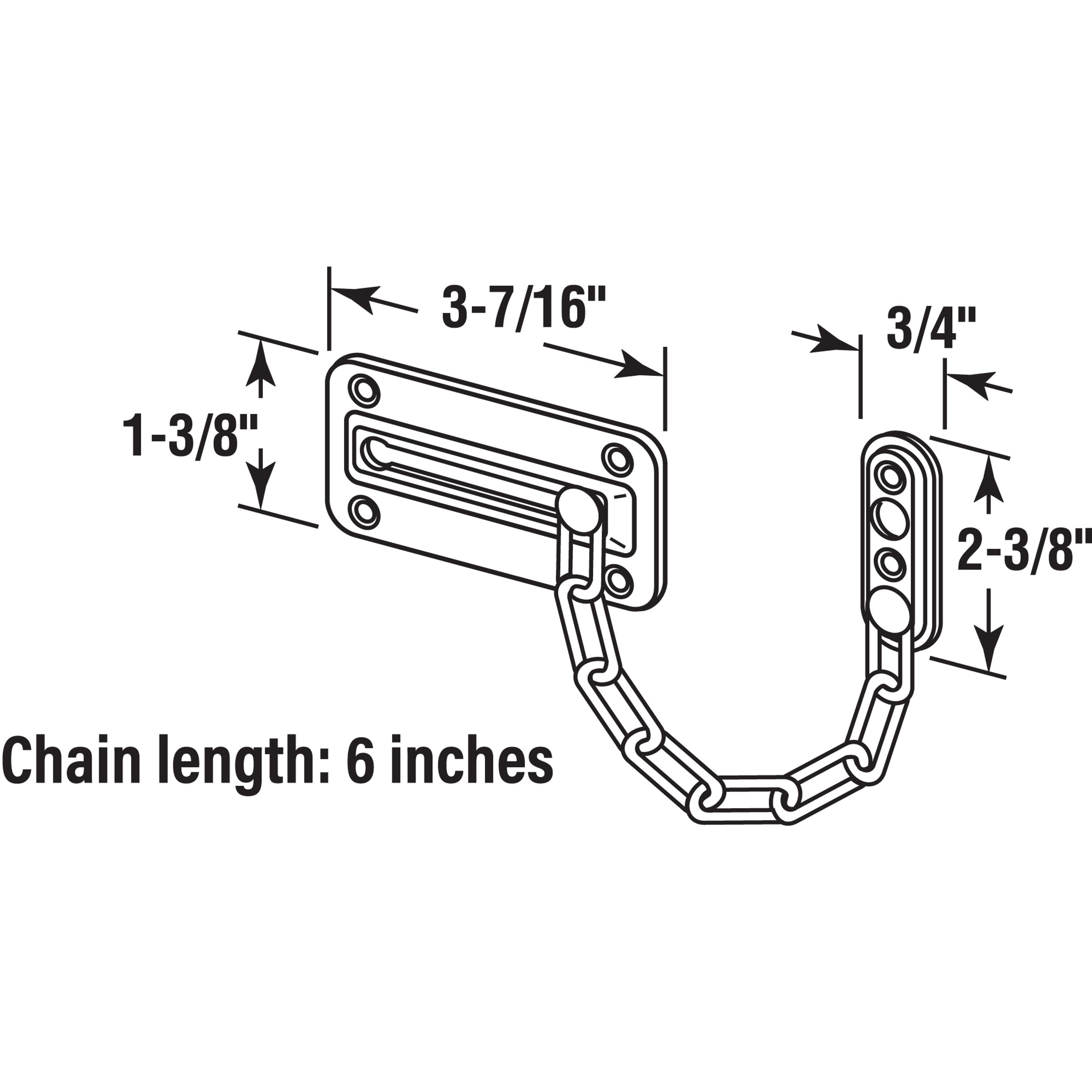Door Guard with Steel Chain, Classic Bronze (Single Pack)