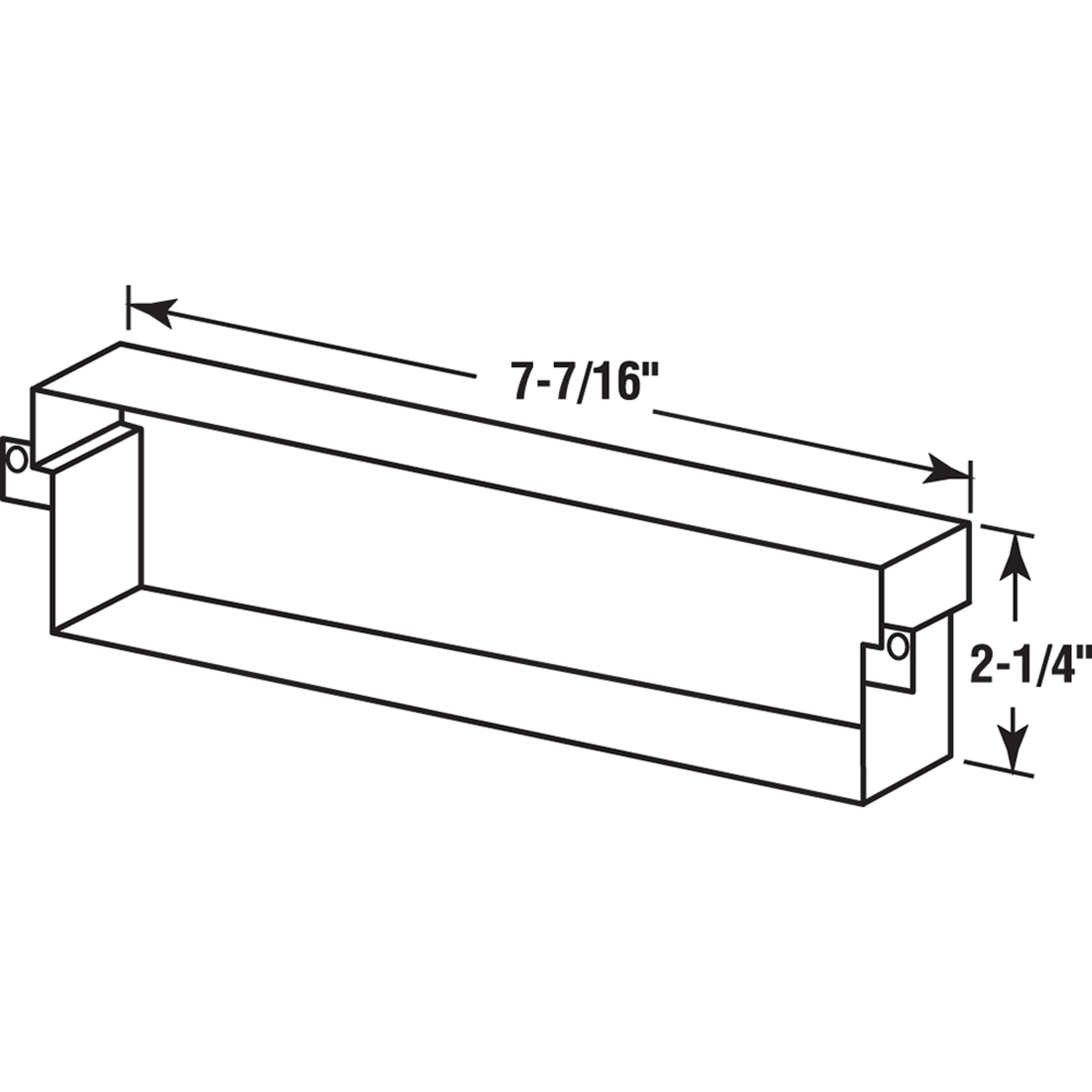 Mail Slot Sleeve, Stainless Steel, 2-11/16 by 7-1/2 inch for Hollow Door Use
