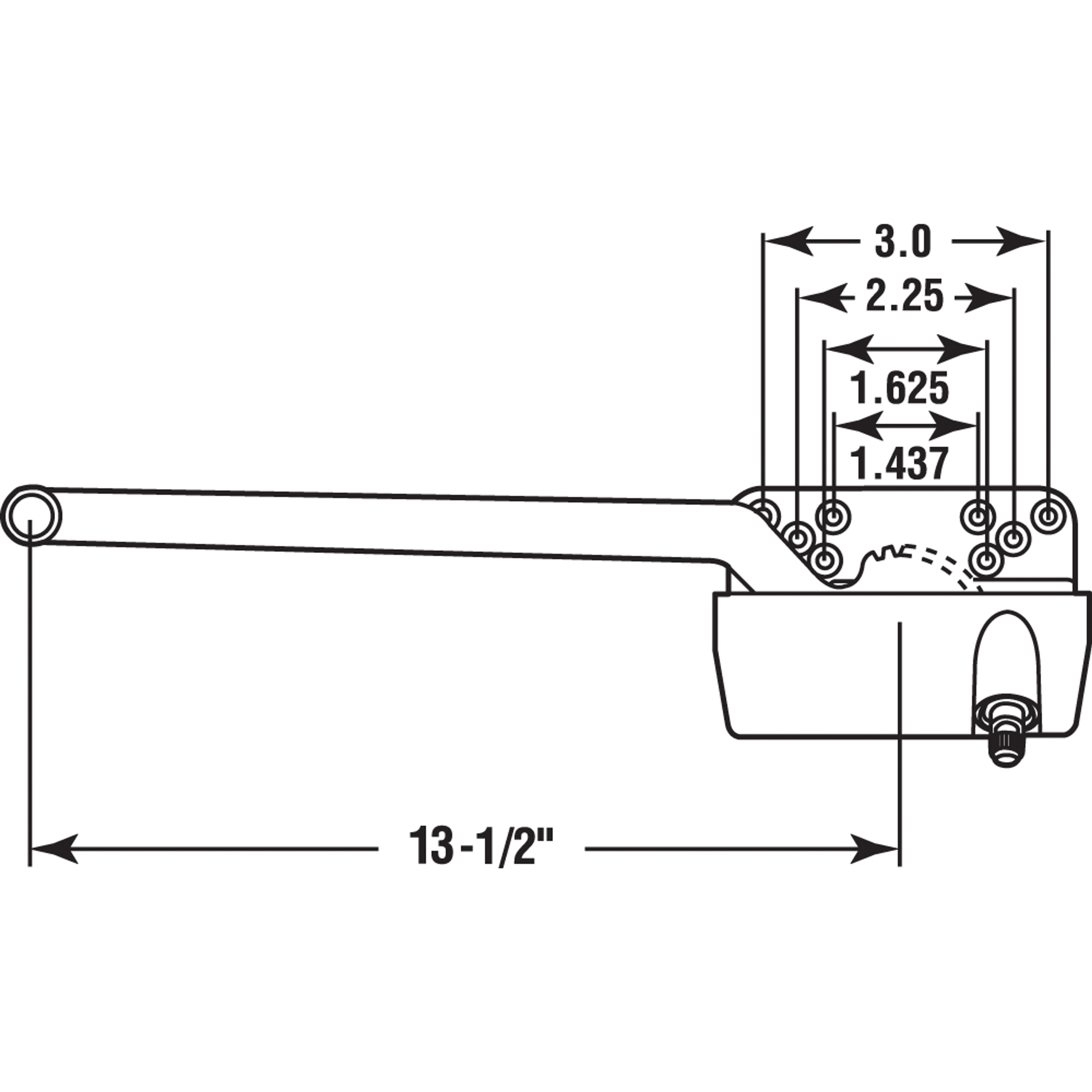 Ellipse series Operator by Truth, 13-1/2 inch Single Arm, LH, Bronze, 1 per pkg.