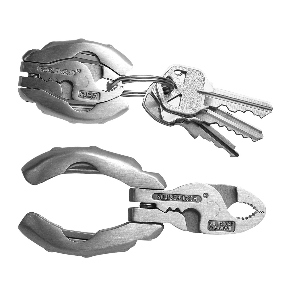 SWISS+TECH Polished Stainless Steel 9-in-1 Micro Pocket Multitool