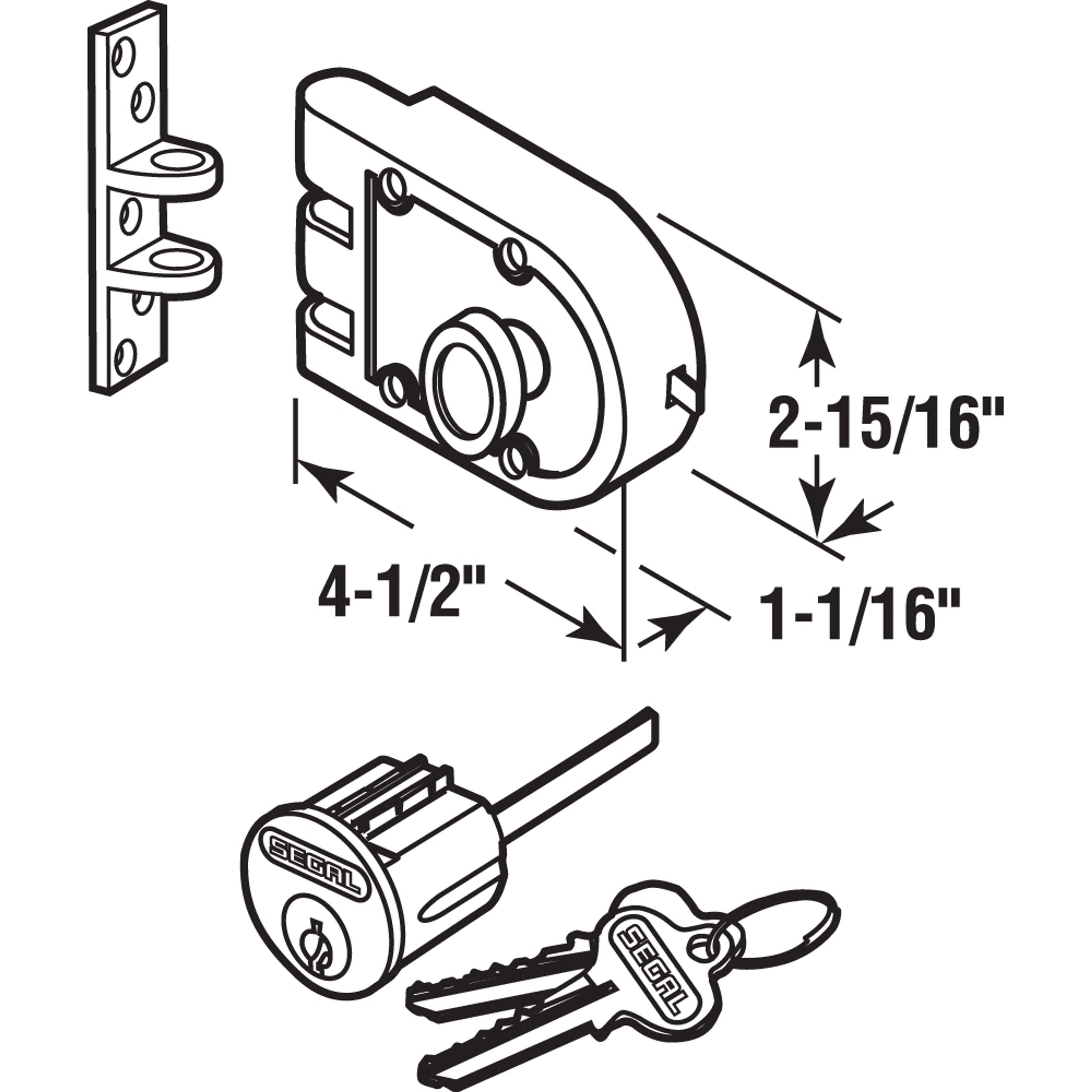 Bronze Deadlock, 687A, Double Cylinder, Flat Strike, Brass