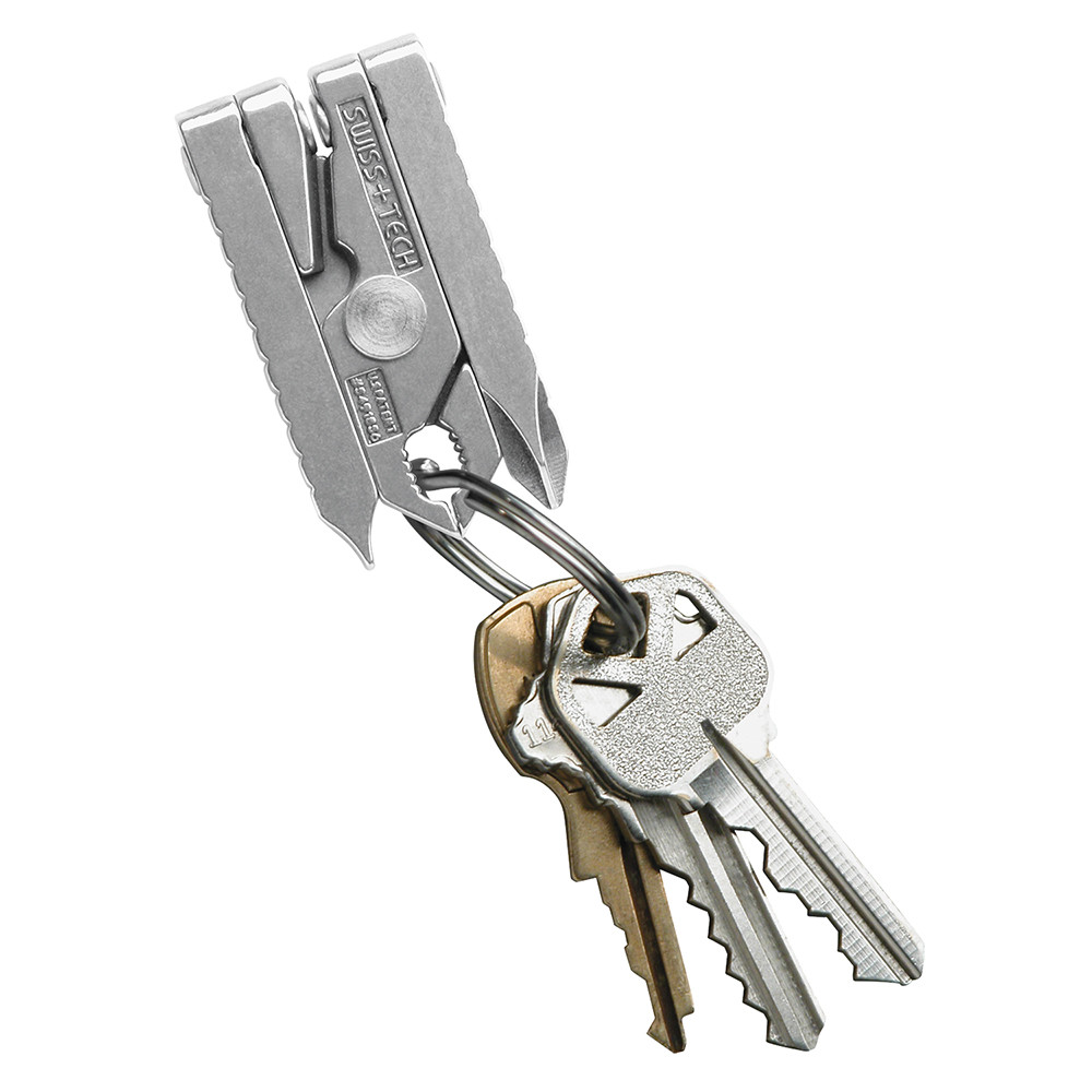 Swiss+Tech Utili-Key 6-in-1 Stainless Steel Keychain Multi-Tool