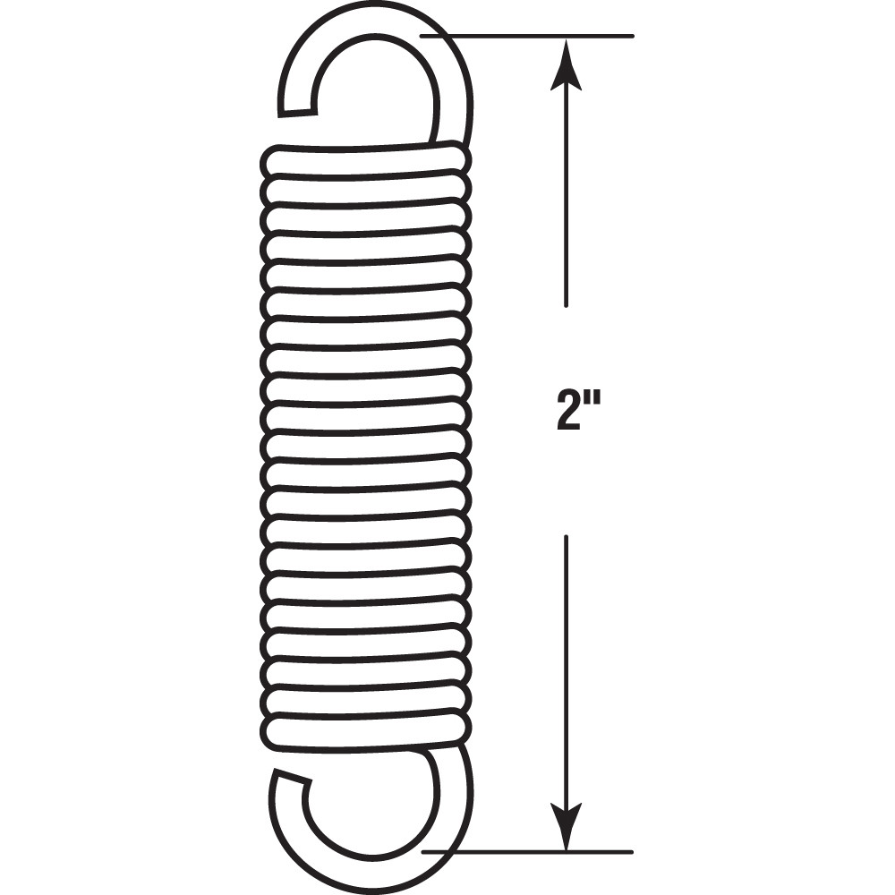 Extension Spring, 7/16 inch x 2 inches x .62, Steel, Single Loop, Open, Pack of 2
