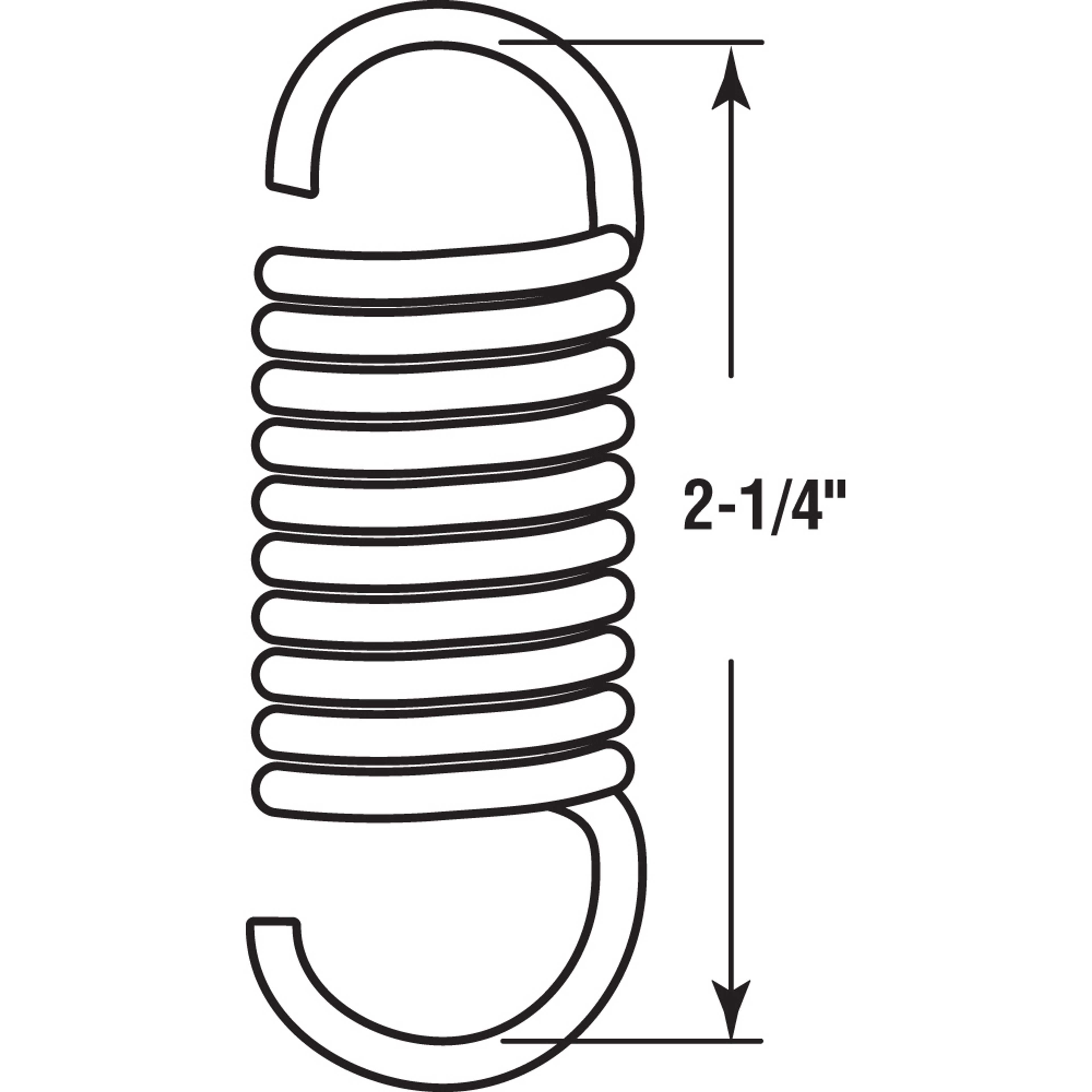Extension Spring, 3/4 inch x 2-1/4 inches x .15, Steel, Single Loop, Open, Pack of 2