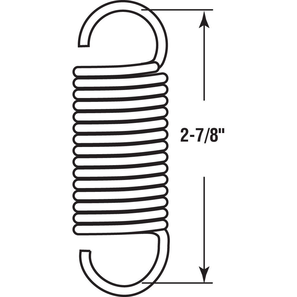 Extension Spring, 3/4 inch x 2-7/8 inches x .15 Wire Diameter, Spring Steel, Single Loop, Open, Pack of 2