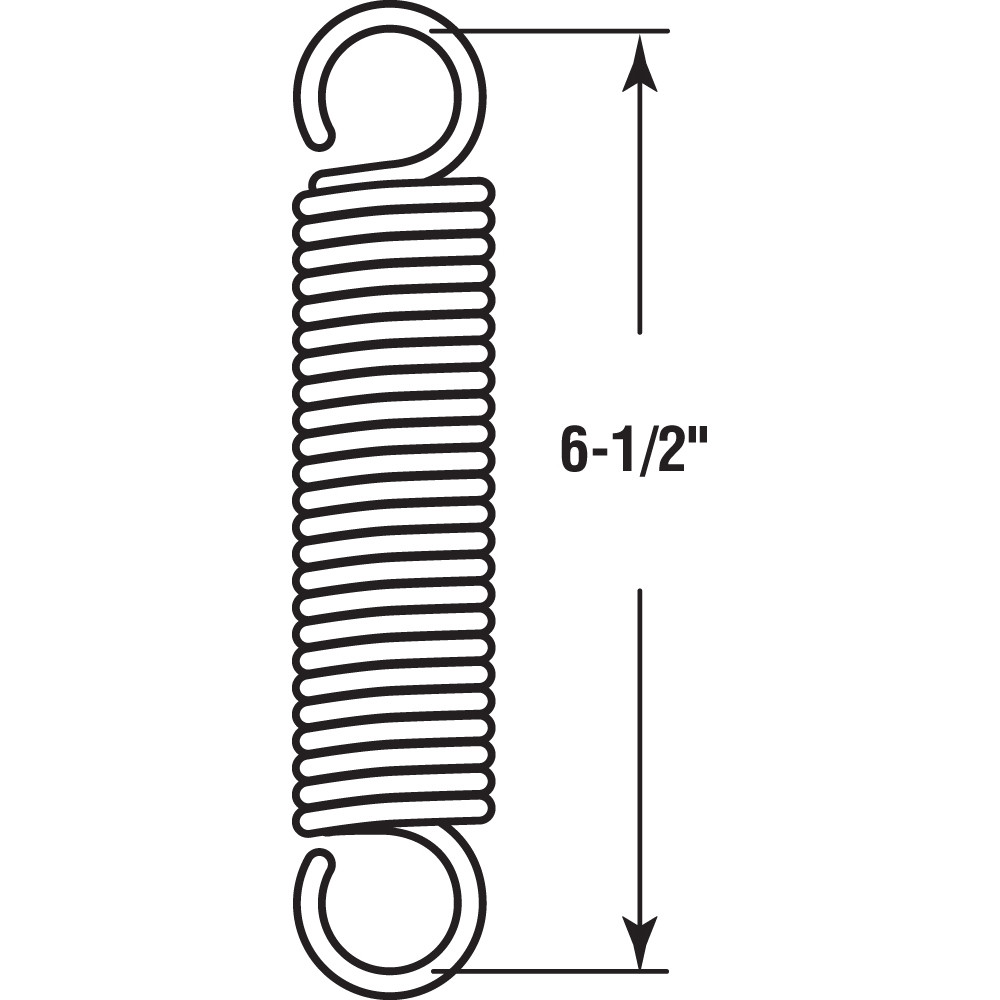 Extension Spring, 1-1/4 inch x 6-1/2 inches x .162, Steel, Single Loop, Open, Pack of 1