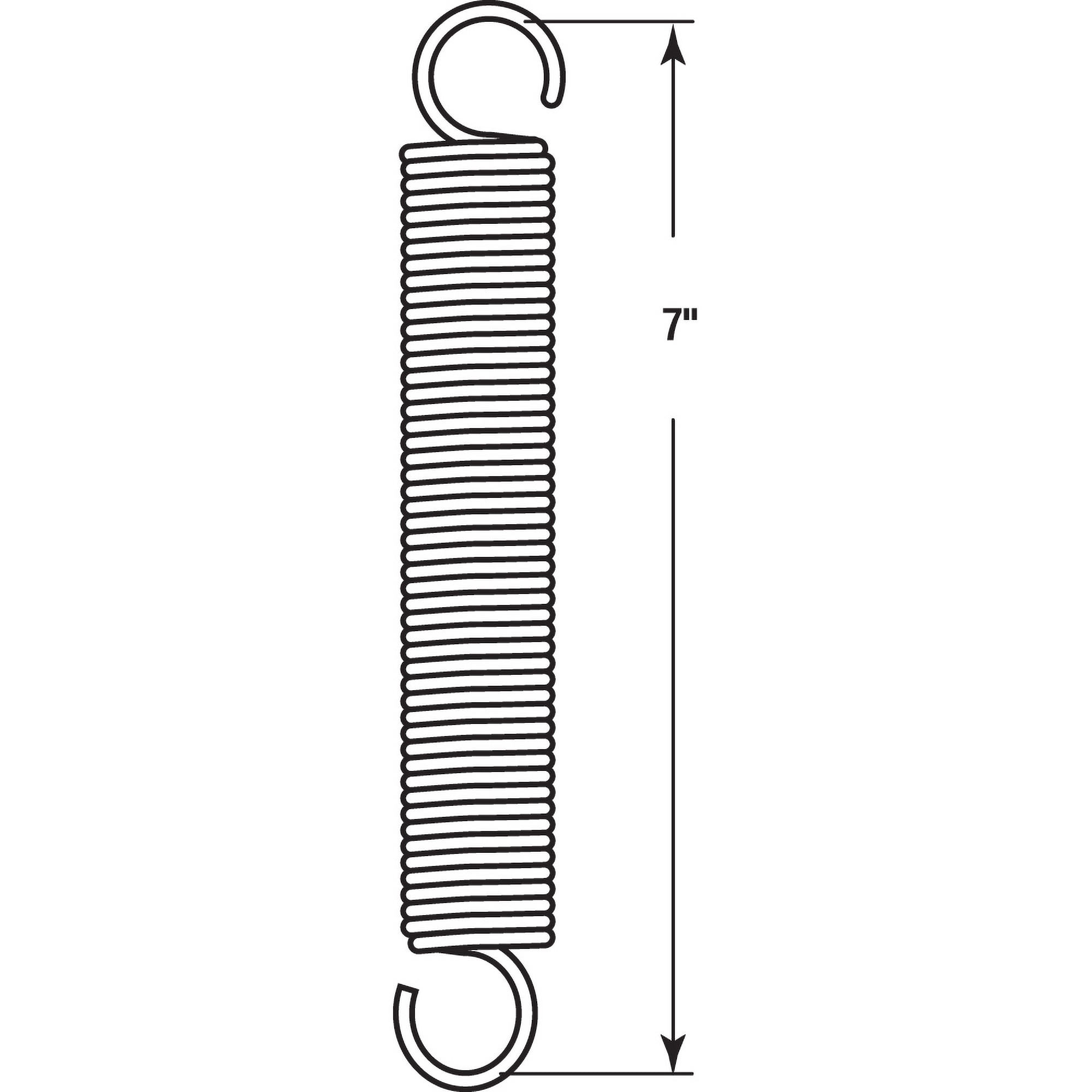 Extension Spring, 1-1/16 inch x 7 inches x .15 Wire Diameter, Spring Steel, Single Loop, Open, Pack of 1