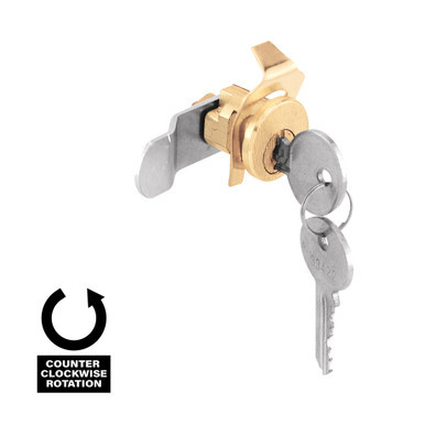 Counter Clockwise 5 Cams 5-Pin Mail Box Lock, Brass Face Alt 1