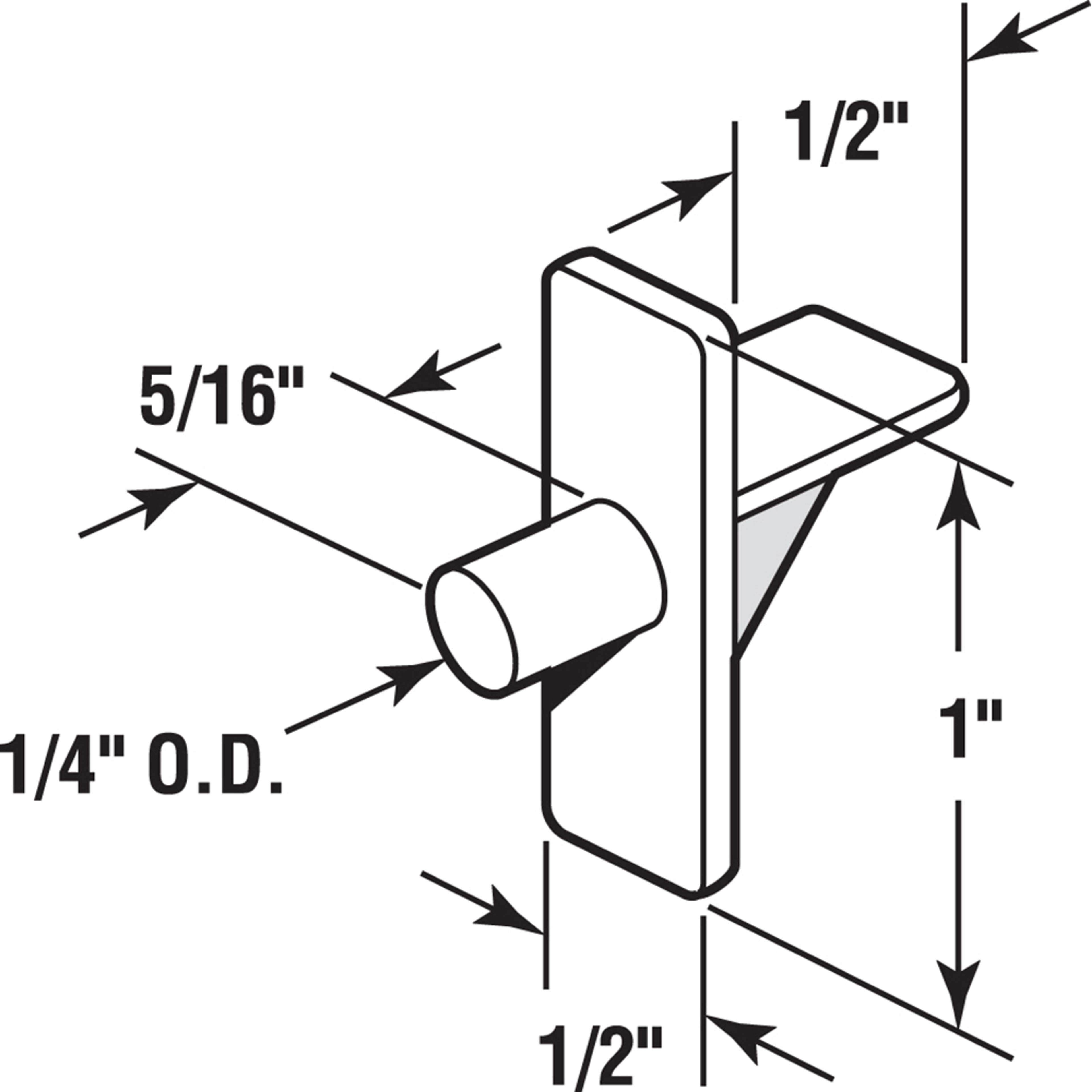 Shelf Support Peg, 1/4 inch Diameter, White Plastic, Pack of 8