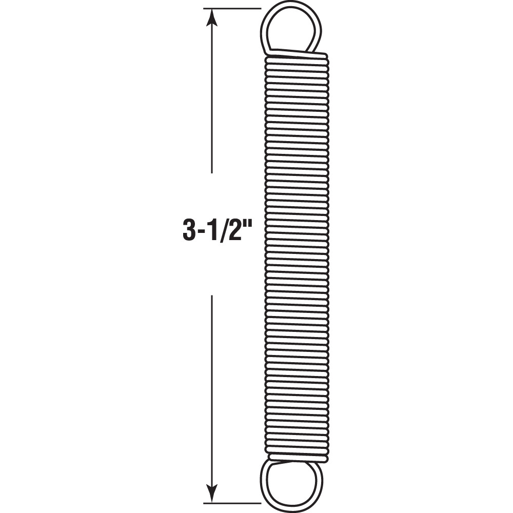 Extension Spring, Spring Steel Construction, Nickel-Plated Finish