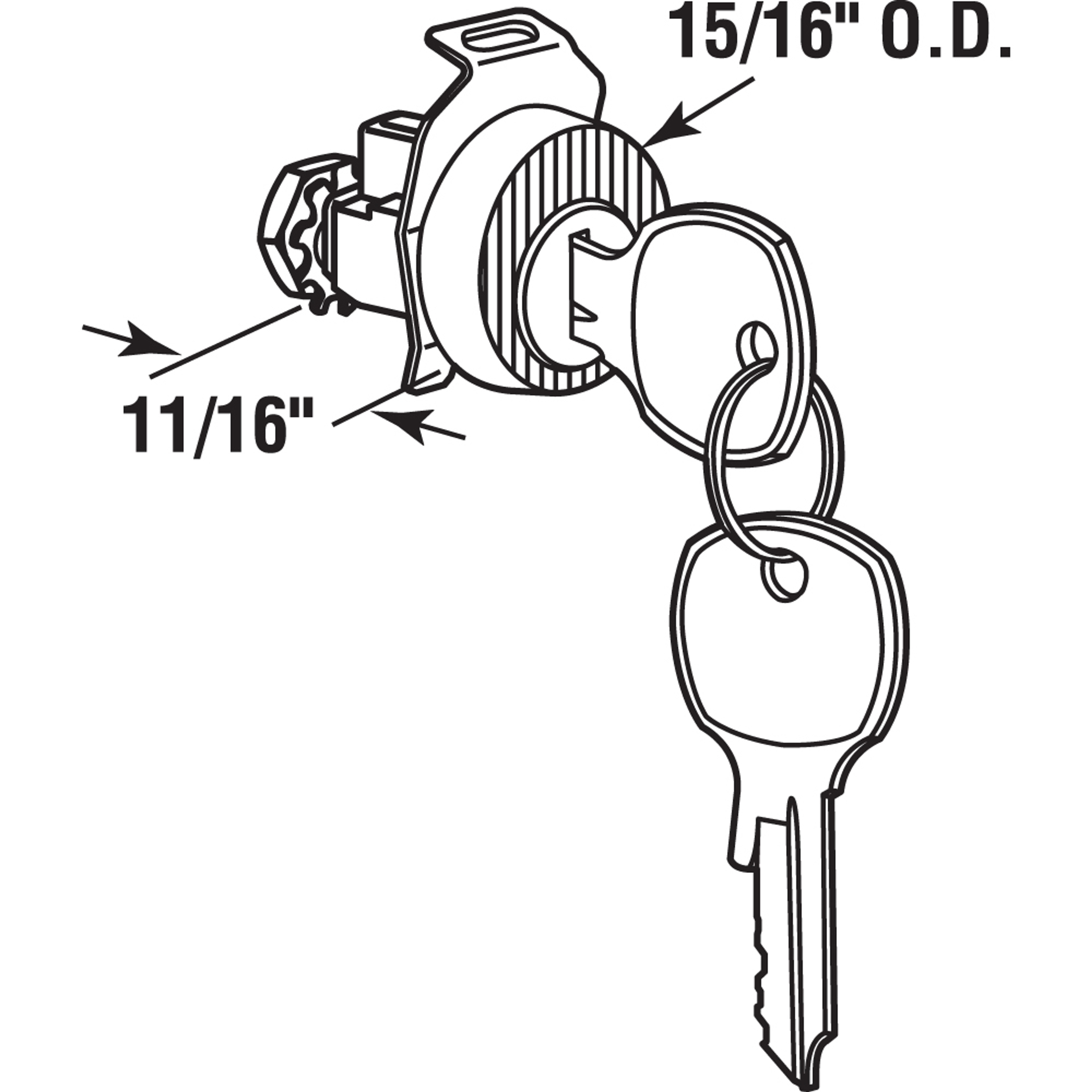 S 4711 |  Mailbox Lock – Replacement, Multipurpose Mailbox Lock for Several Brands – NA-14 Keyway, Opens Counter-Clockwise with 90º Rotation, Nickel Finish (1 Set)