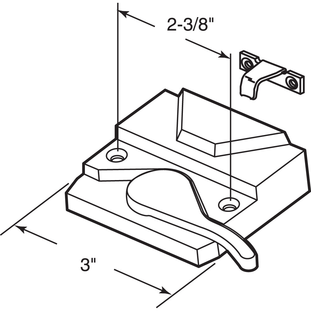 Casement Window Sash Lock, Left Hand, White, Keeper & Screws, 1 per pkg.