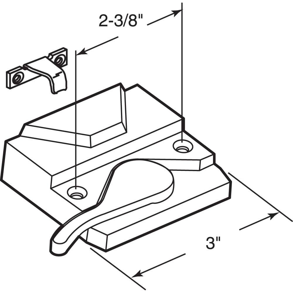Casement Window Sash Lock, Right Hand, White, Keeper & Screws, 1 per pkg.