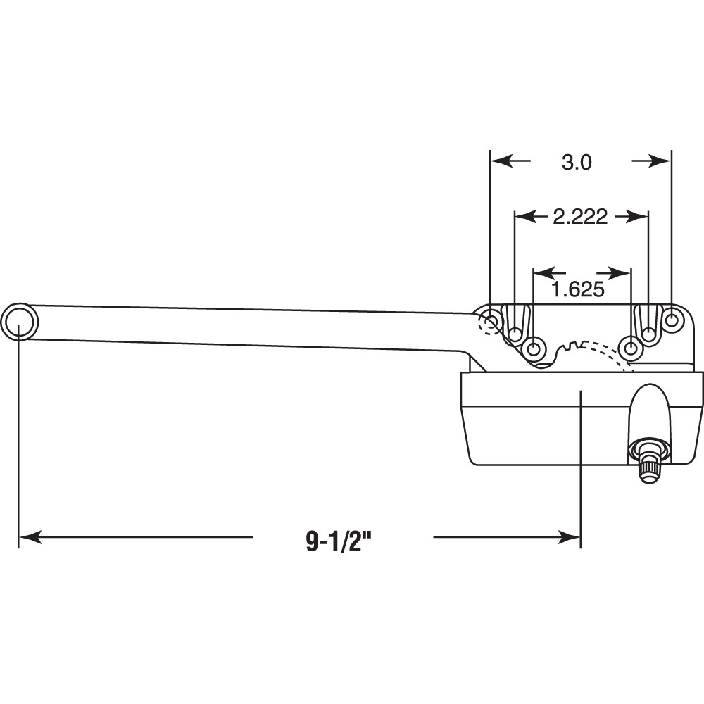 Casement Operator, 9-1/2 inch 
Single Arm, LH, Coppertone, 1 per pkg.