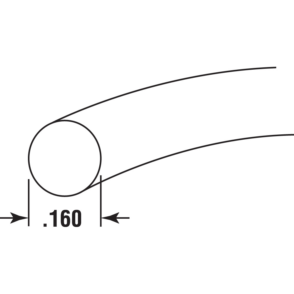 Screen Retainer Foam-core Poly-Spline, .16" Round, Black, 5' per roll.
