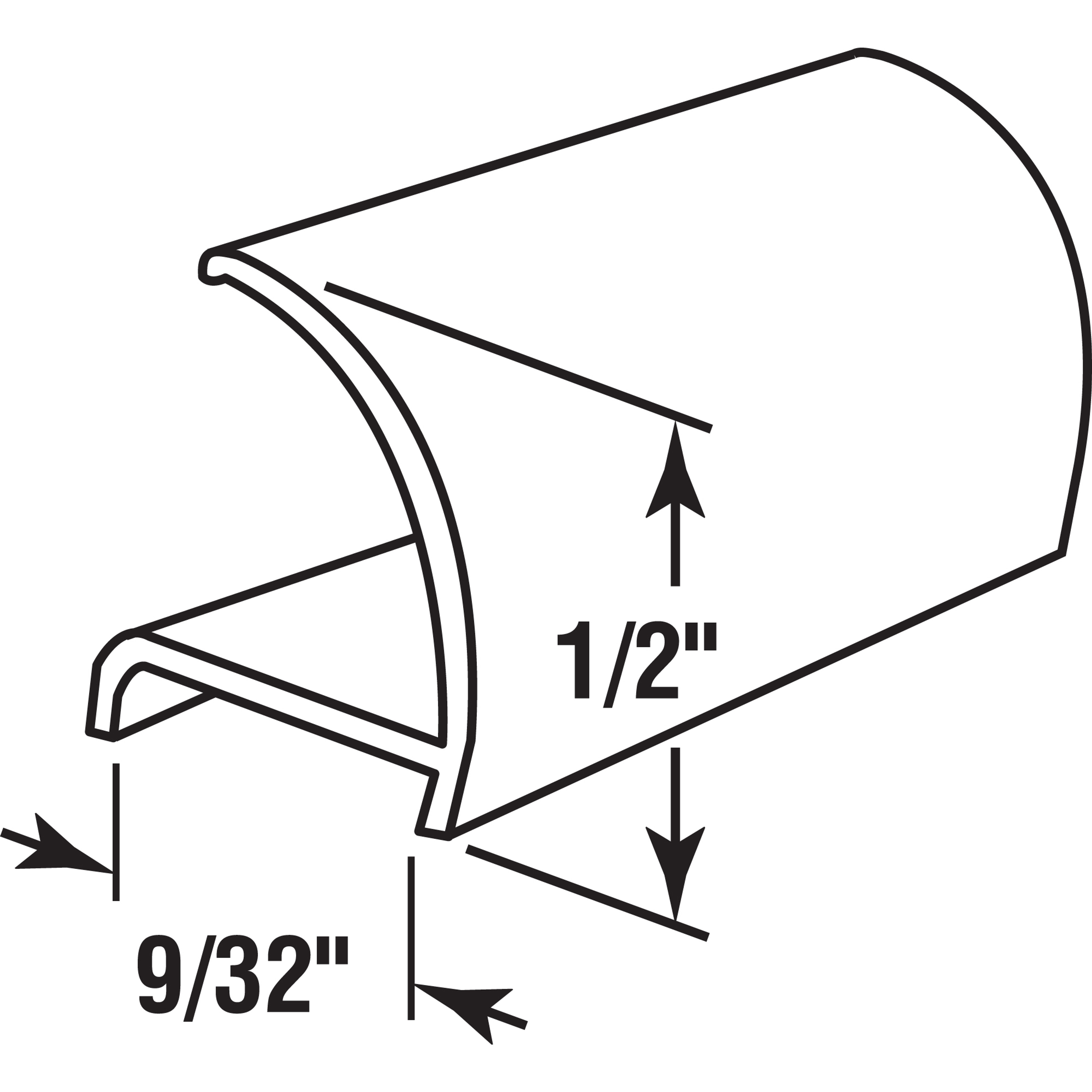 Glass Retainer, Rigid Vinyl Snap-in Glazing Bead, Brown, 72". 25 per Carton