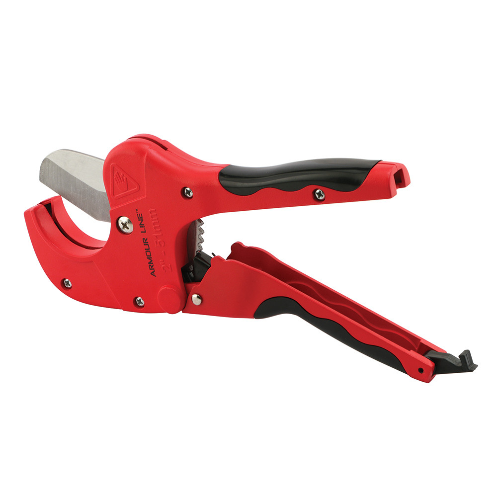 PVC Pipe Cutter With Ratcheting Mechanism, Up To 2 in. Diameter (Single Pack)