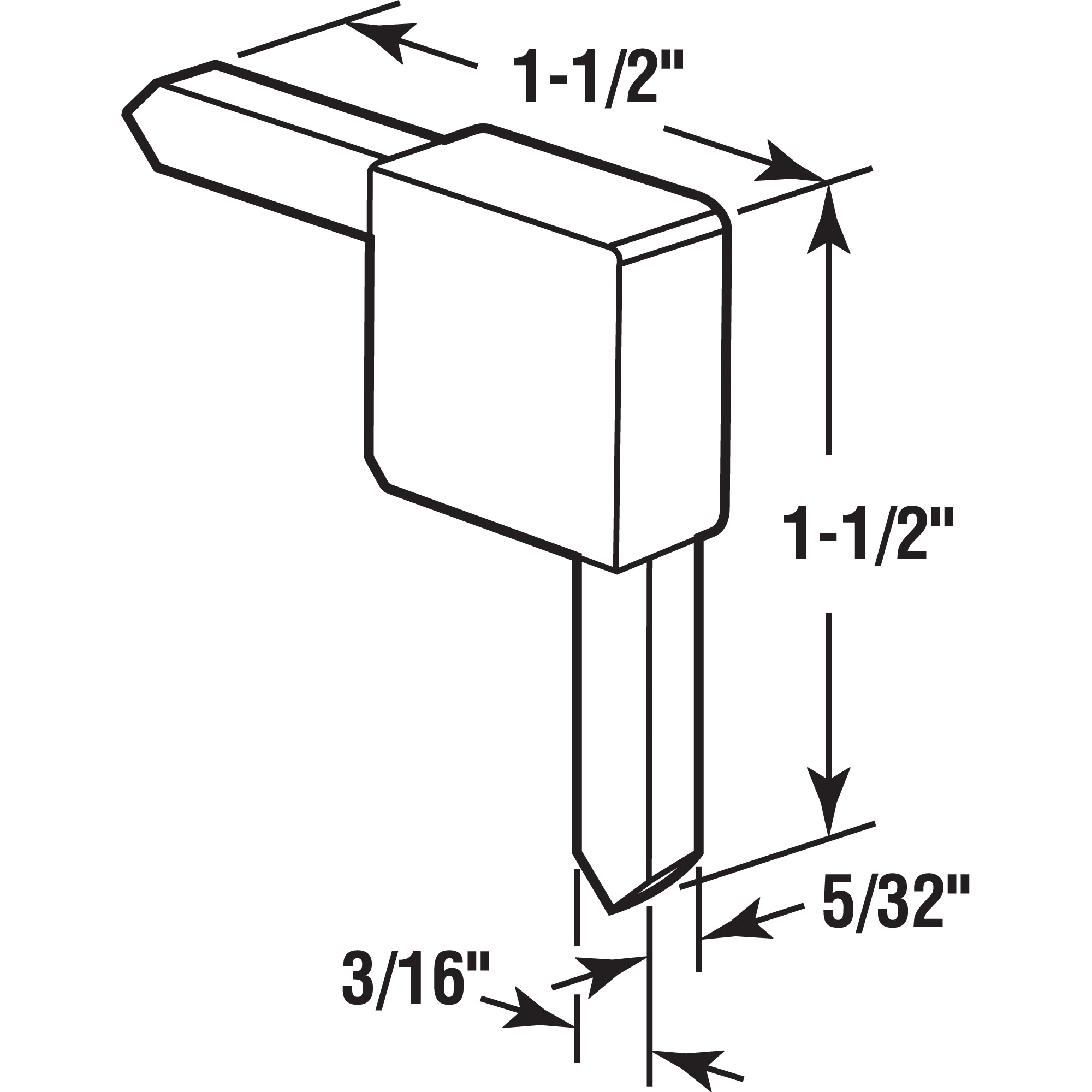 5/32 x 3/16 in. C Sash Corner, White Plastic (20 Pack) - Prime