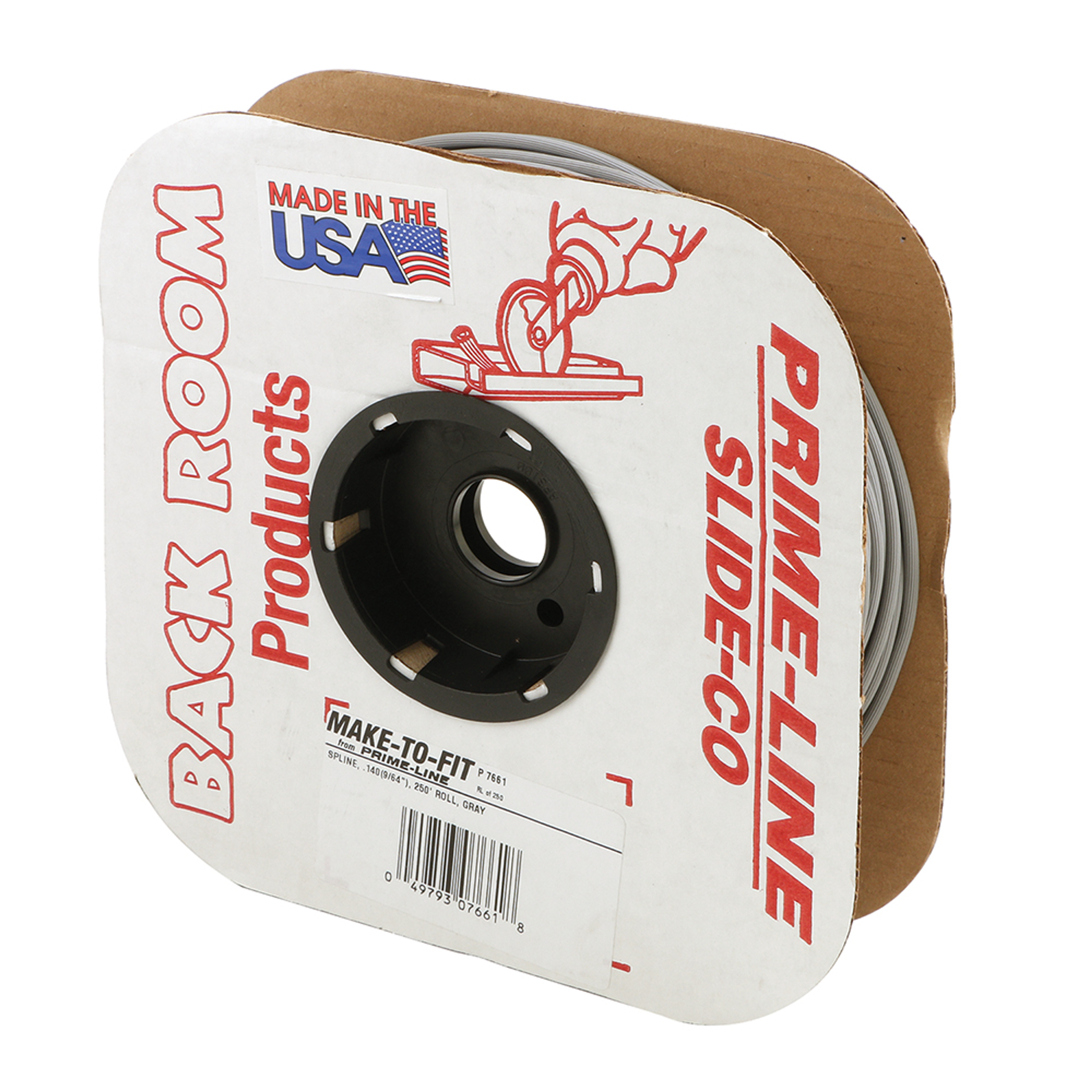 Screen Retainer Vinyl Spline, .140" Round, Gray, 250' per roll.