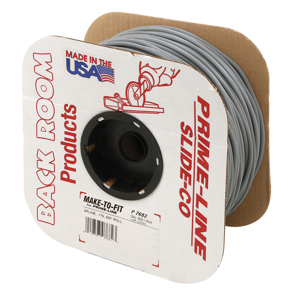 Screen Retainer Vinyl Spline, .175" Round, Gray, 5' per roll.