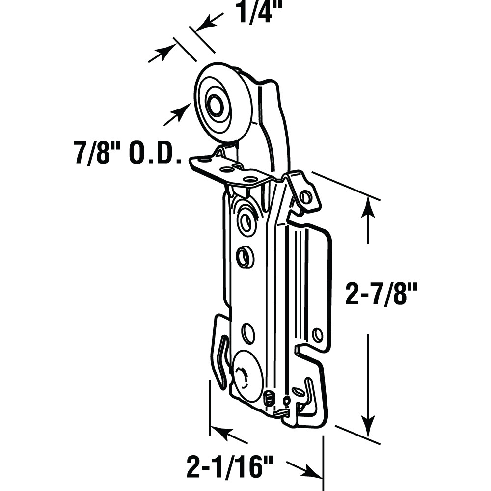 Mirrored Door Roller, Spring-Loaded, 7/8 in. Roller (2 Pack)