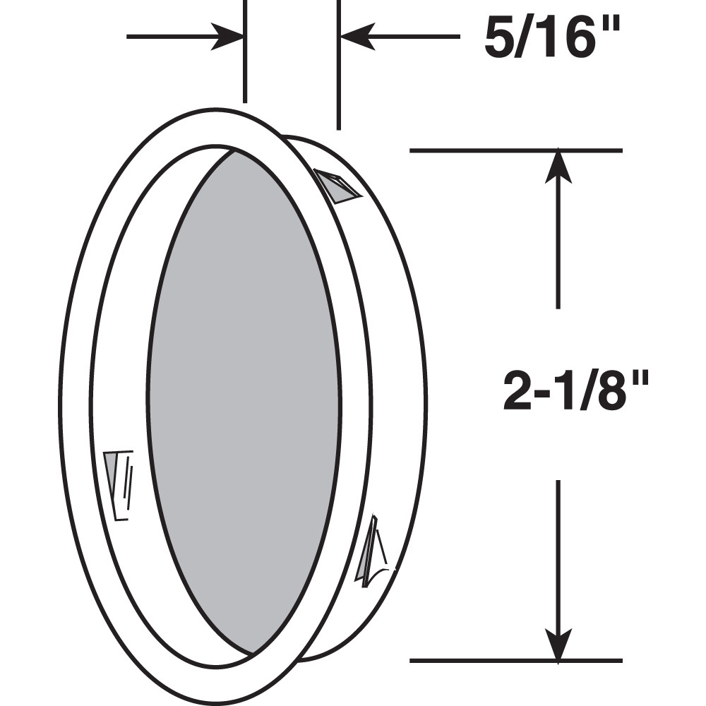 Mortise Closet Door Pull, 5/16 in. Depth x 2-1/8 in. Outside Diameter, Solid Steel, Satin Nickel Finish (2 Pack)
