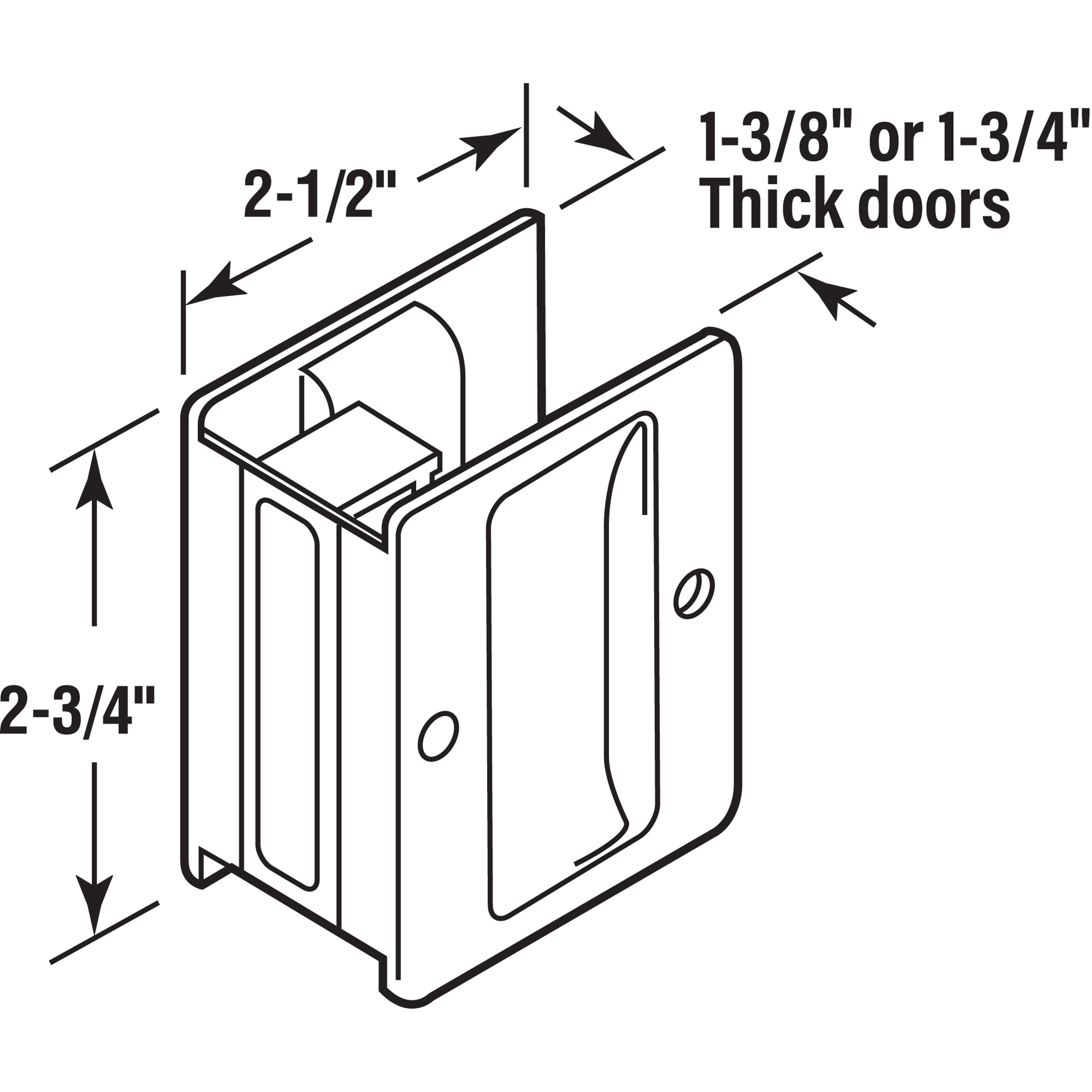 Pocket Door Handle and Pull, 2-1/2 in. L X 1-3/8 in. W X 2-3/4 in. D, Solid, Classic Bronze Plated (Single Pack)