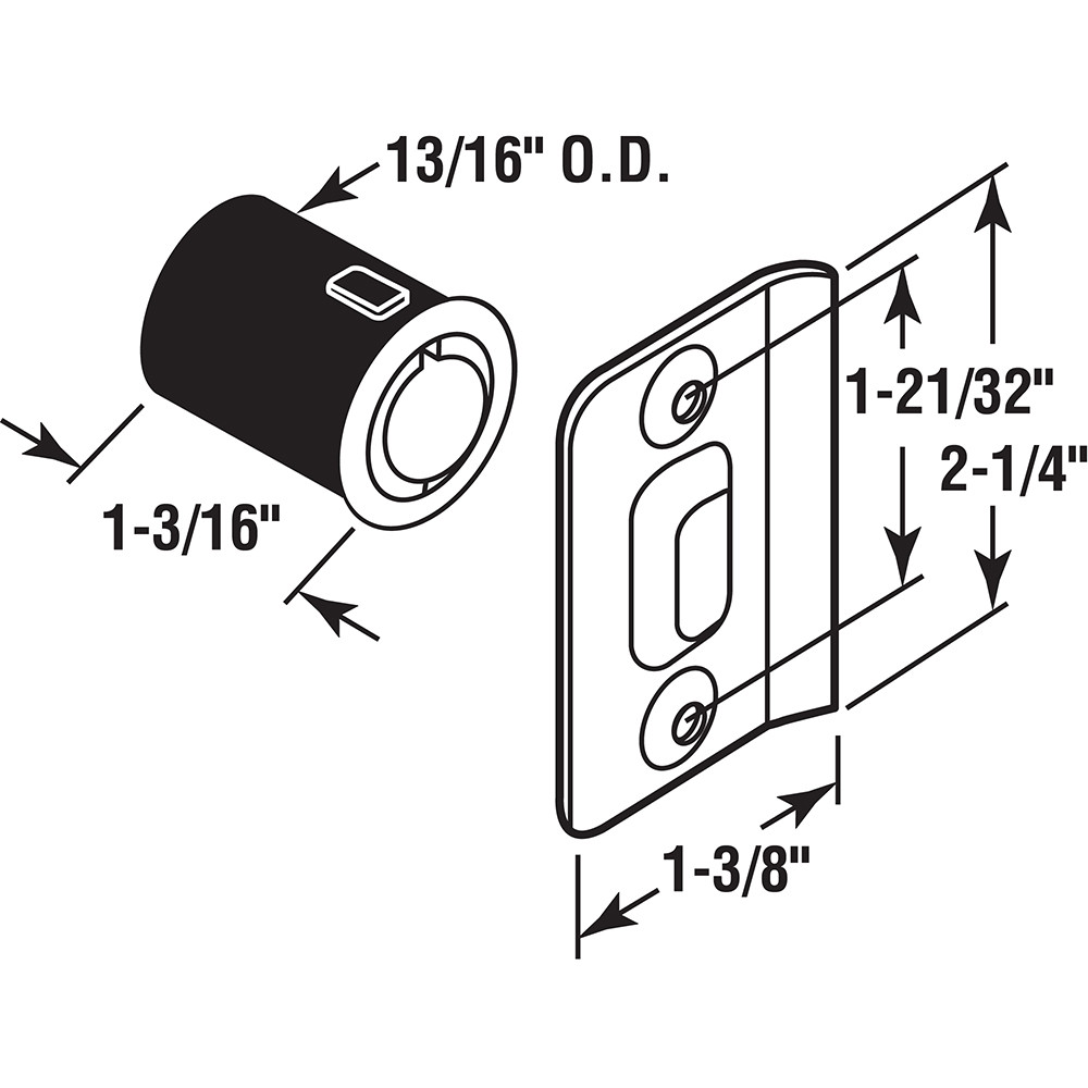 N 7332 |  Drive-In Ball Catch w/Strike, 3/4 in. x 1-3/16 in., Diecast Construction (Single Pack)