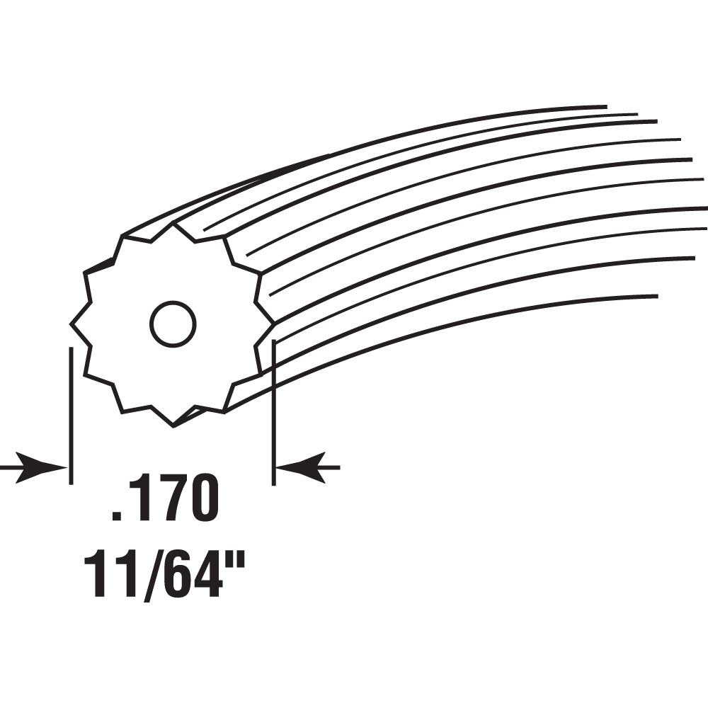 Screen Retainer Vinyl Spline, .17" Round, Black, 25' per roll.