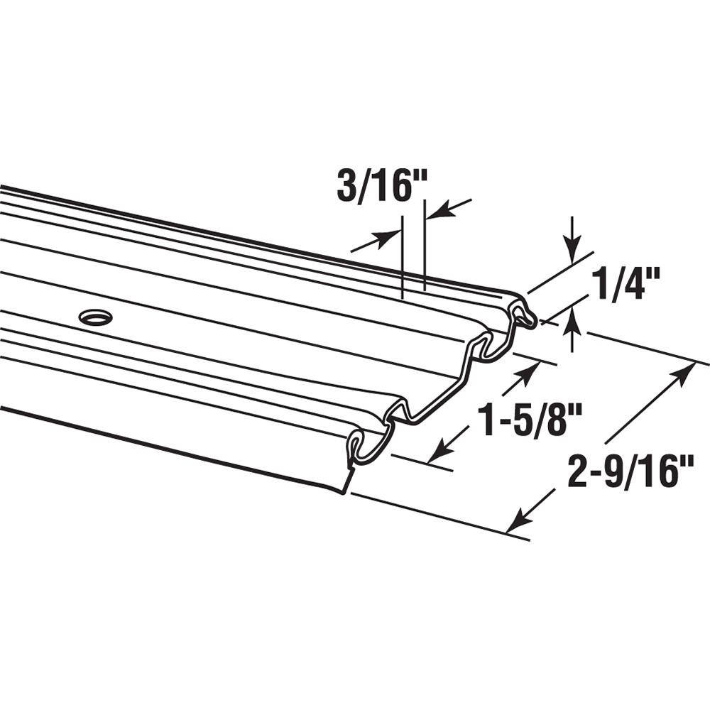 Mirrored Door Bottom Track, Roll-Formed Steel, Champagne Gold, 48 inches, Pack of 1