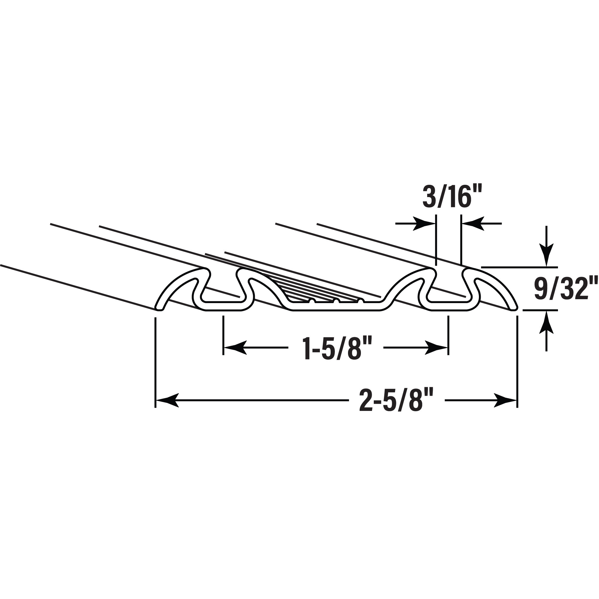 rollys.usa様 Bypass Mirror Door Bottom Track, 72 in, Roll-Formed Steel, Satin