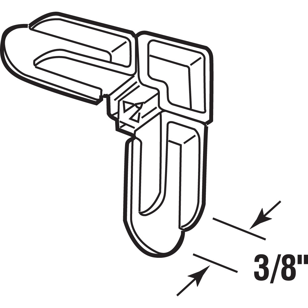 Screen Frame Corner, 3/8 in. x 3/4 in., White Plastic (50 Pack)