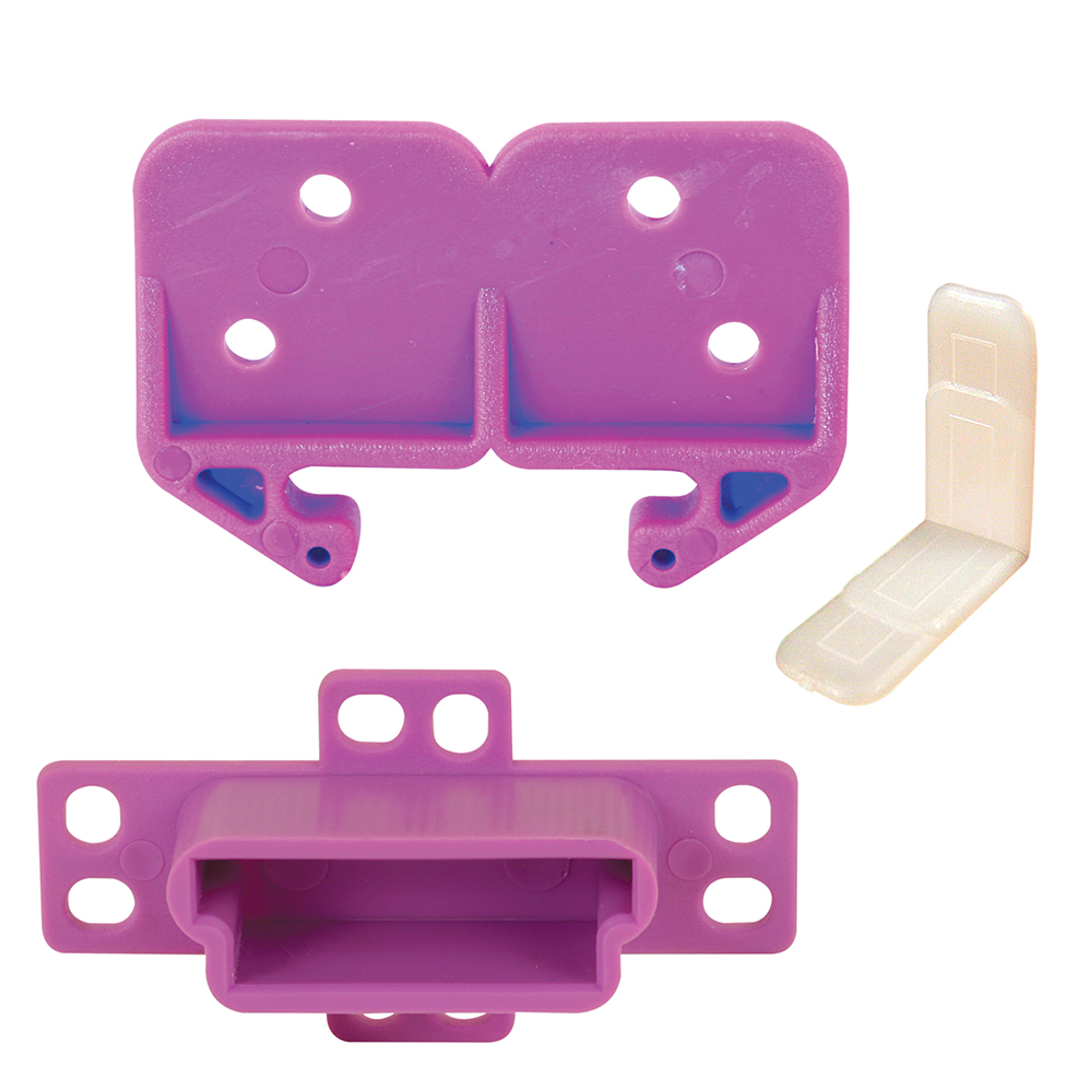 Drawer Track Backplate, 1-1/4 in. Opening, Plastic, Purple (Single Pack)