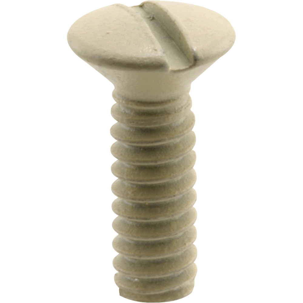 Wall Plate Screws, #6-32 x 1/2 in., Steel Construction, Ivory, Oval Head, Slotted Drive (100 Pack)